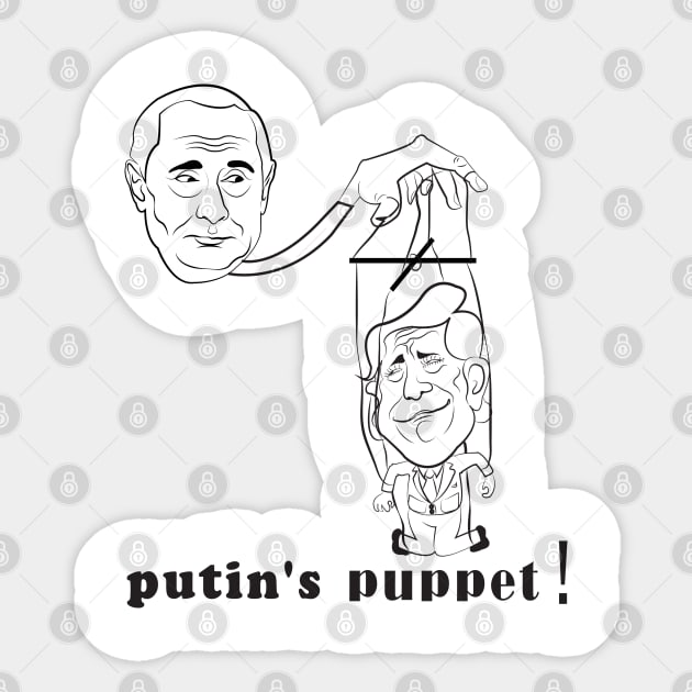 trump, putin's puppet Sticker by ArticArtac